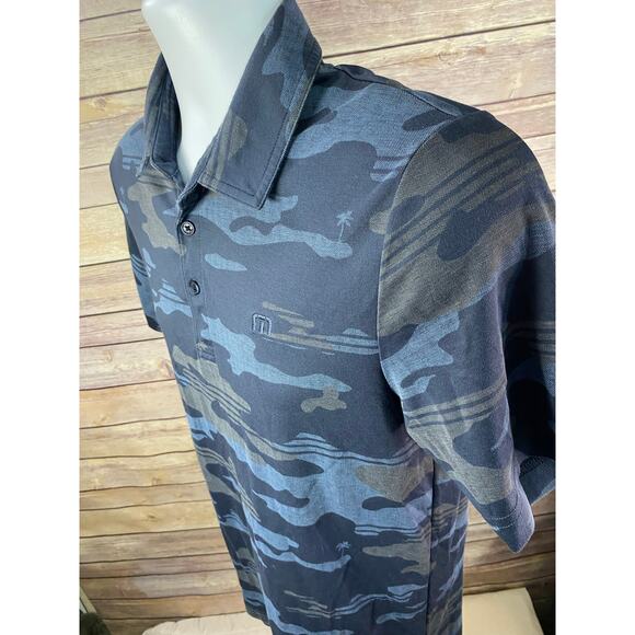 TravisMathew Golf Polo Shirt Men’s Small Camo Print Performance Stretch Tee - Picture 7 of 9